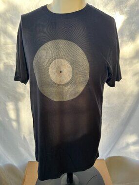 Wohven Vinyl Record Men's Black T Shirt Size Large